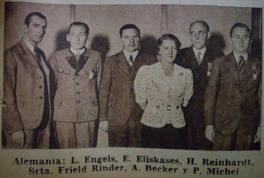 Alemania: Ludwig Engels, Erich Eliskases, Heinrich Reinhardt, Friedl Rinder, Albert Becker, Paul Michel