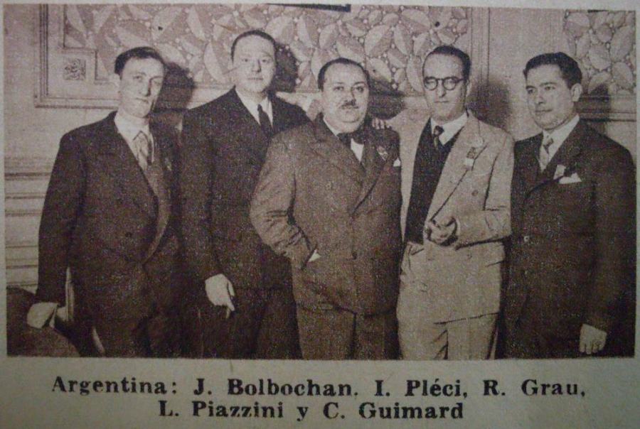 Argentina: Jacobo Bolbochn, Isaas Pleci, Roberto Grau, Luis Piazzini, Carlos Guimard
