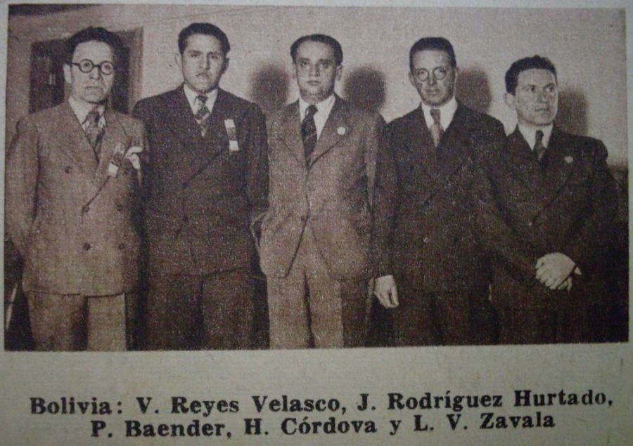 Bolivia: Vctor Reyes Velasco, Jorge Rodrguez Hurtado, Pablo Baender, Hugo Crdova, Luis V. Zabala