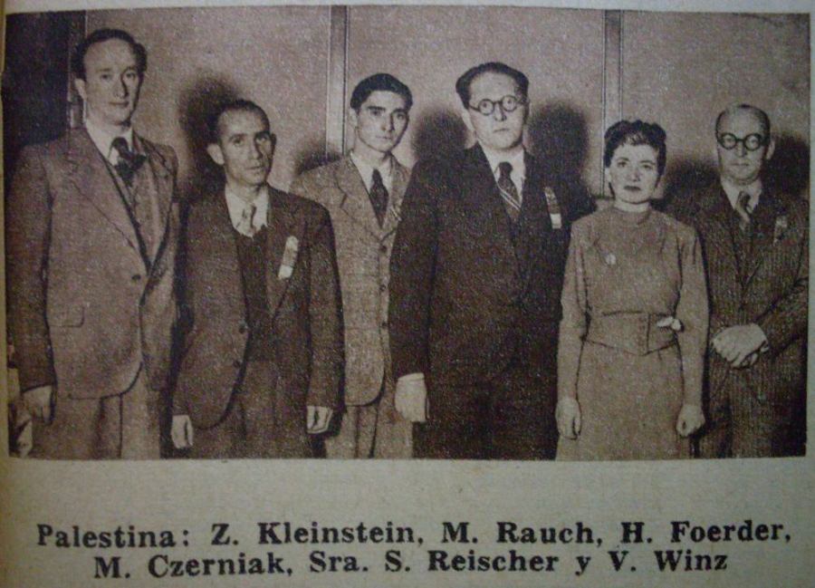 Palestina: Zelman Kleinstein, Meir Rauch, Heinz Foerder, Moshe Czerniak, Salome Reischer, Viktor Winz