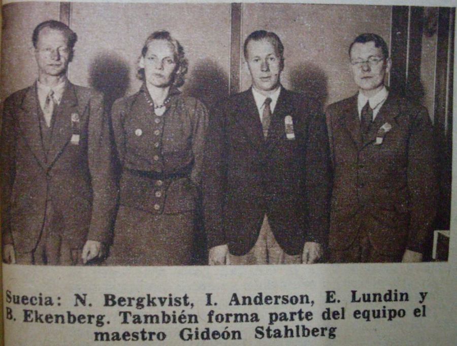 Suecia: Nils Bergkvist, Ingeborg Andersson, Erik Lundin, Bengt Ekenberg